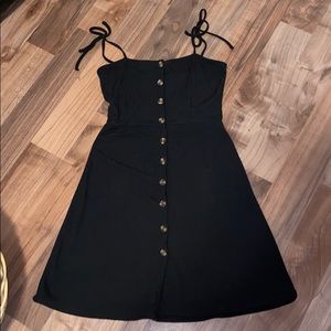 Black Button Up Mini Dress